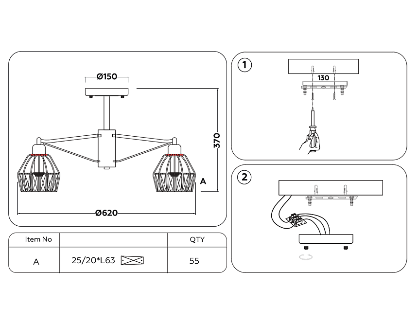 TR5870/5 DCF/SB темный кофе/бронза E14 max 40W D620*370